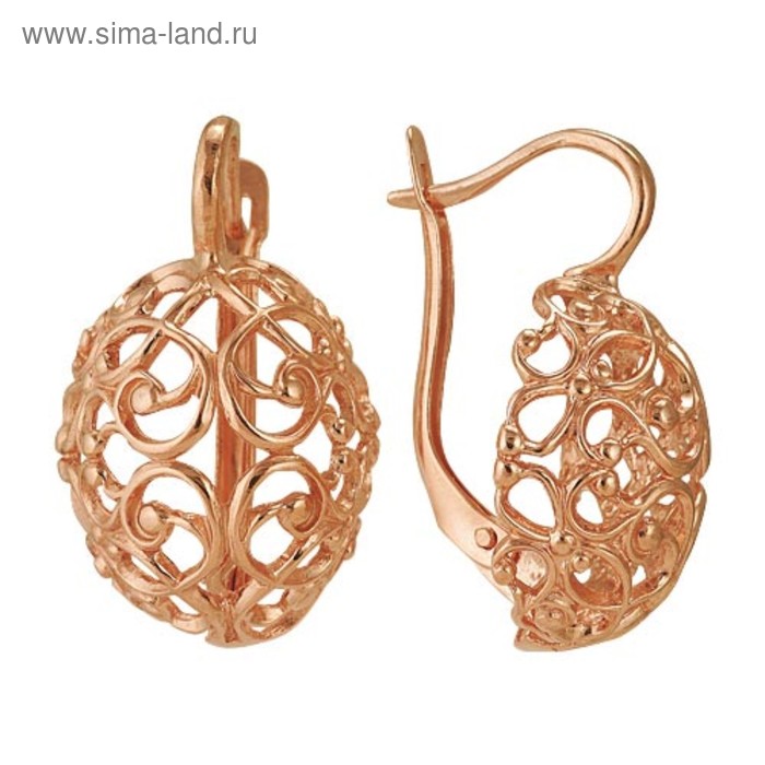 Серьги «Винтаж» кружевной шар, позолота - Фото 1