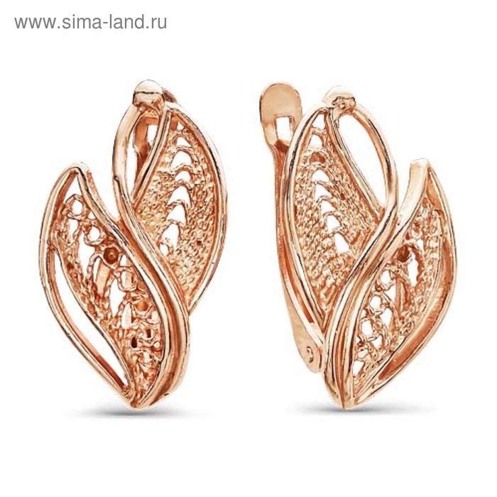 Серьги позолота «Лепесточки» - Фото 1