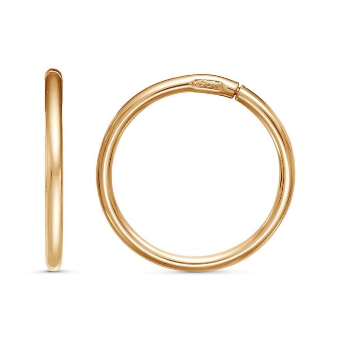 Серьги кольца «Малые», d=1.6 см, розовое золочение - Фото 1