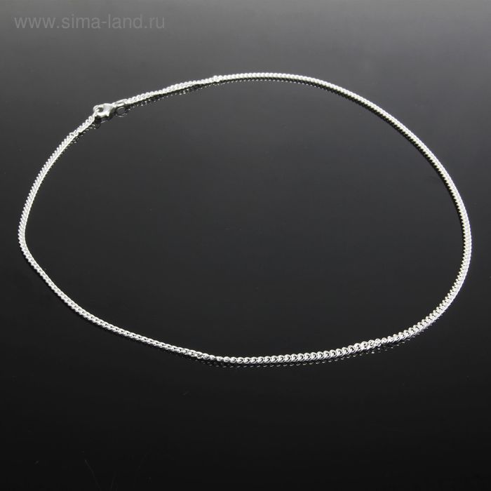 Цепь «Панцирное гранёное плетение» МПГ7-45с, посеребрение с оксидированием, 45 см - Фото 1