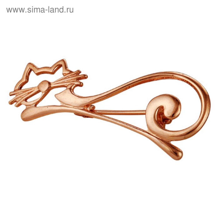 Брошь «Кошка», позолота - Фото 1