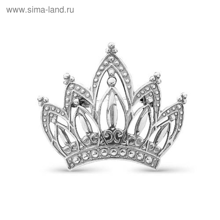 Брошь посеребрение с оксидированием «Корона» - Фото 1