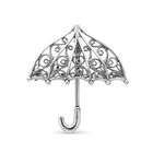 Брошь «Зонтик», посеребрение с оксидированием - Фото 1