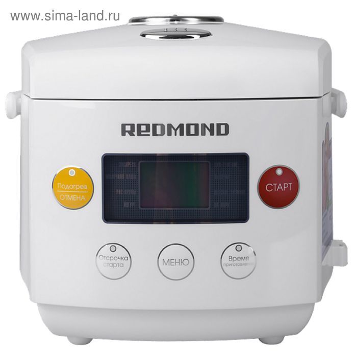 Мультиварка Redmond RMC-02, 1000 Вт, 5 л, 8 прог, 3D нагрев, мультиповар, отлож старт, белый - Фото 1