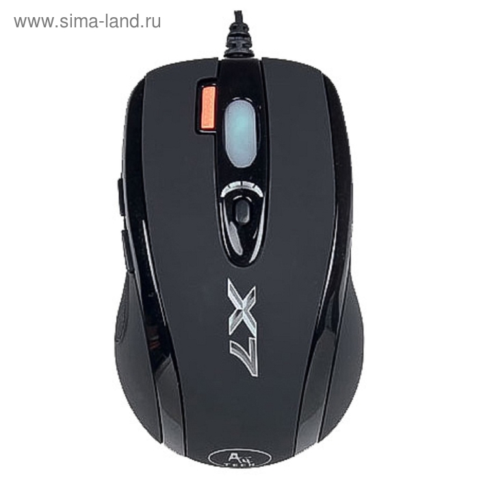 Мышь A4 X-718BK, игровая, проводная, оптическая, 3200 dpi, USB1.1, черная - Фото 1