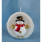 Свеча мигающая шар "Дед Мороз и снеговик" - Фото 1