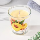 Свеча ароматическая в стакане "Персик", 6,5х6,5 см, 10 ч, 165 г, желтая - фото 5943103