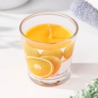 Свеча ароматическая в стакане "Апельсин", 6,5х6,5 см, 10 ч, 165 г, оранжевая - фото 8483082