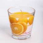 Свеча ароматическая в стакане "Апельсин", 6,5х6,5 см, 10 ч, 165 г, оранжевая - Фото 2