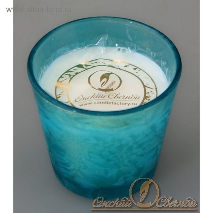 Свеча ароматизированная в стекле «Мороз», зелёный - Фото 1