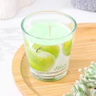 Свеча ароматическая в стакане "Яблоко", 6,5х6,5 см, 10 ч, 165 г, зеленая - фото 8483088