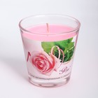 Свеча ароматическая в стакане "Роза", 6,5х6,5 см, 10 ч, 165 г, розовая - Фото 2