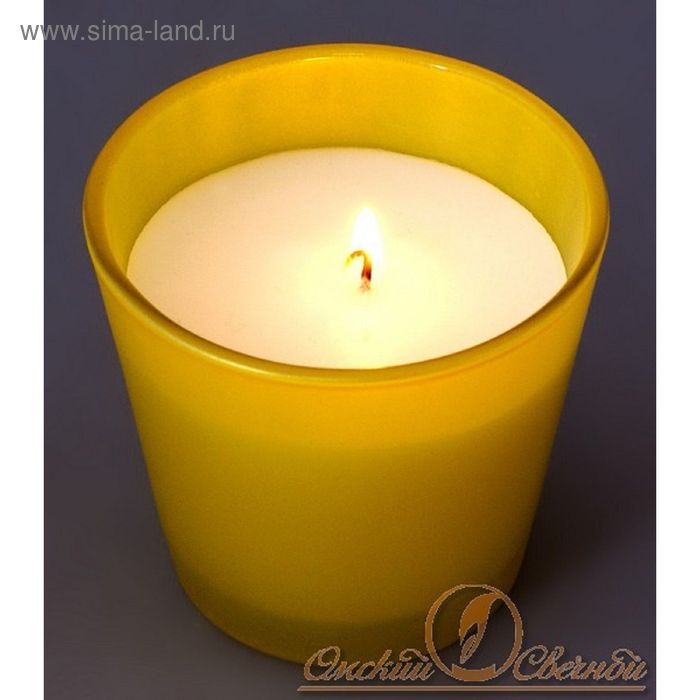 Свеча ароматизированная в стекле «Металлик», жёлтый - Фото 1