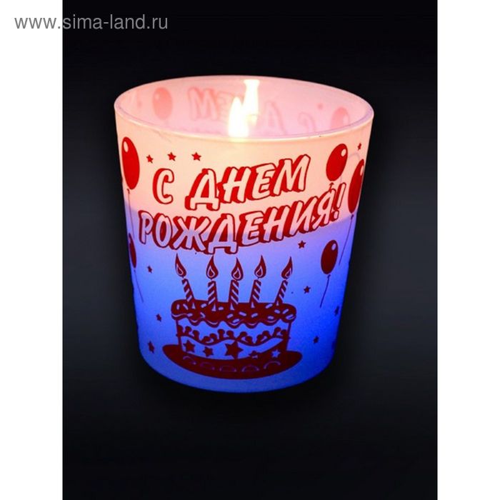 Свеча в стекле "торт" Хамелеон арома роза - Фото 1