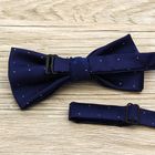 Галстук-бабочка, синий 6х12 см, п/э - Фото 3