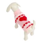 Свитер, размер 12 (по спинке 35 см, обхват груди 32 см), розовый с сердечками - Фото 2