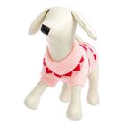 Свитер, размер 12 (по спинке 35 см, обхват груди 32 см), розовый с сердечками - Фото 3