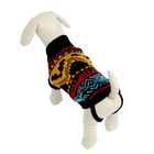 Свитер, размер 10 (по спинке 30 см, обхват груди 30 см), орнамент на черном - Фото 2