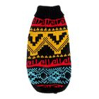 Свитер, размер 10 (по спинке 30 см, обхват груди 30 см), орнамент на черном - Фото 4