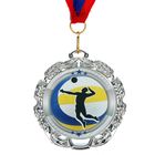 Медаль тематическая 045 "Волейбол", серебро - Фото 2
