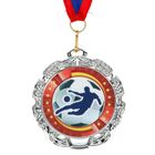 Медаль тематическая «Футбол», серебро, d=6,5 см - Фото 1