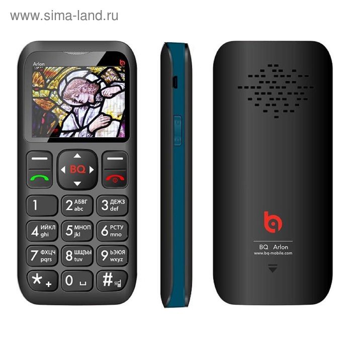 Сотовый телефон BQ M-1802 Arlon, черный/синий - Фото 1