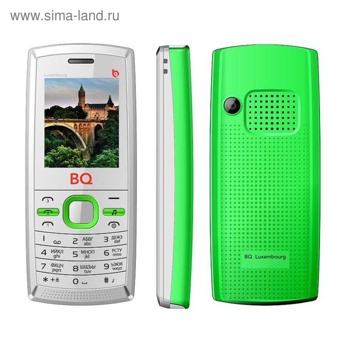 Сотовый телефон BQ M-1816 Luxembourg, белый/зеленый - Фото 1