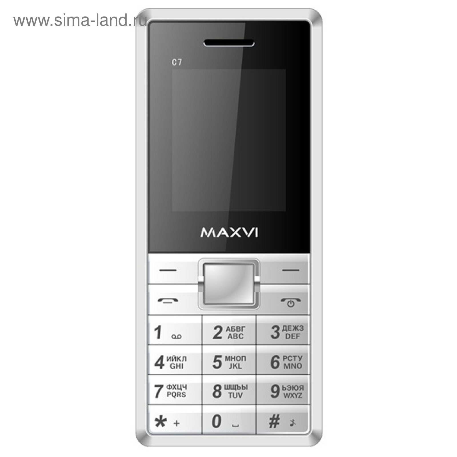 Сотовый телефон Maxvi C7, белый/красный