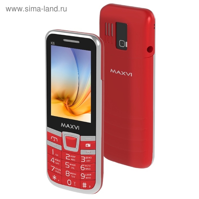 Сотовый телефон Maxvi K6, красный - Фото 1