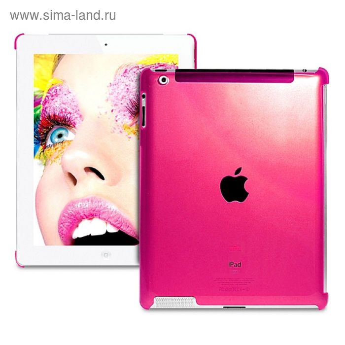 Чехол-крышка для iPad 2/3/4 PURO Crystal Cover, розовая flourescent - Фото 1