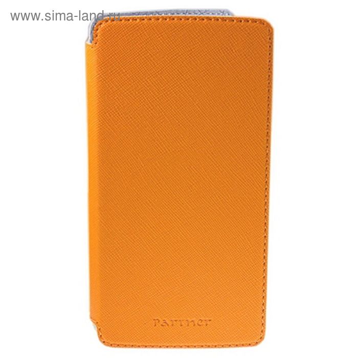 Чехол Partner Book-case 4,5", оранжевый  (размер 7*13.5 см) - Фото 1