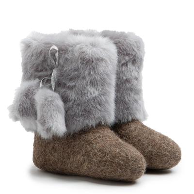 Валенки детские «Бомбошки» цвет серый, размер 34