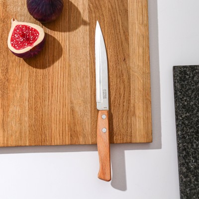 Нож кухонный для овощей «Ретро», лезвие 12,5 см, с деревянной ручкой, цвет бежевый