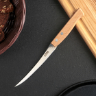 Нож кухонный «Ретро», для томатов, лезвие 12 см, с деревянной ручкой, цвет бежевый - Фото 1