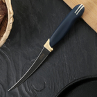 Нож кухонный «Мультиколор», овощной, лезвие 12 см, с пластмассовой ручкой, цвет синий - фото 8483185