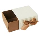Коробка крафт из рифленого картона 11,5 х 11,5 х 7 см, сборная, пенал белый - Фото 1