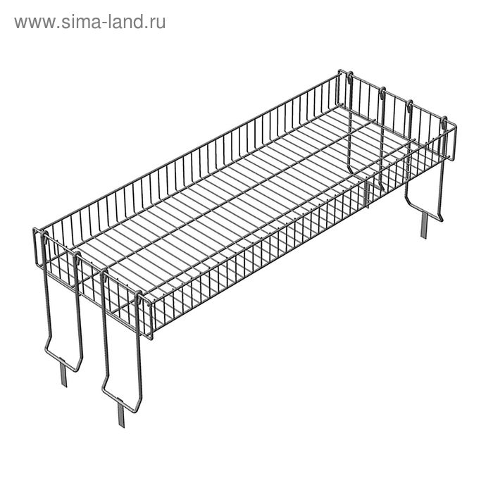 Надстройка для промо-стола, 4 складные опоры, 119×44×45 см, высота корзины - 12 см, цвет хром