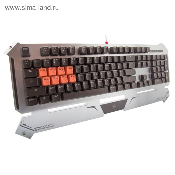 Клавиатура A4Tech Bloody B740A, игровая, проводная, механическая, USB, серебристо-черная - Фото 1