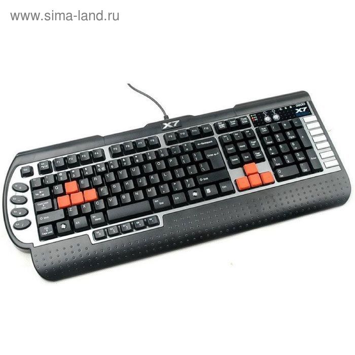 Клавиатура A4Tech G800V, игровая, проводная, мембранная, 126 клавиш, USB, черная - Фото 1
