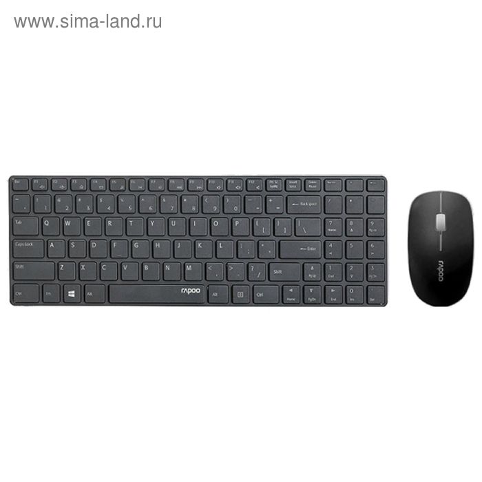 Комплект клавиатура и мышь Rapoo 9300P, беспроводной, мембранный,1000 dpi, USB, черный - Фото 1