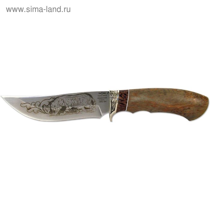 Нож нескладной "Орлан" (7833)а, рукоять-дерево, алмазная сталь - Фото 1