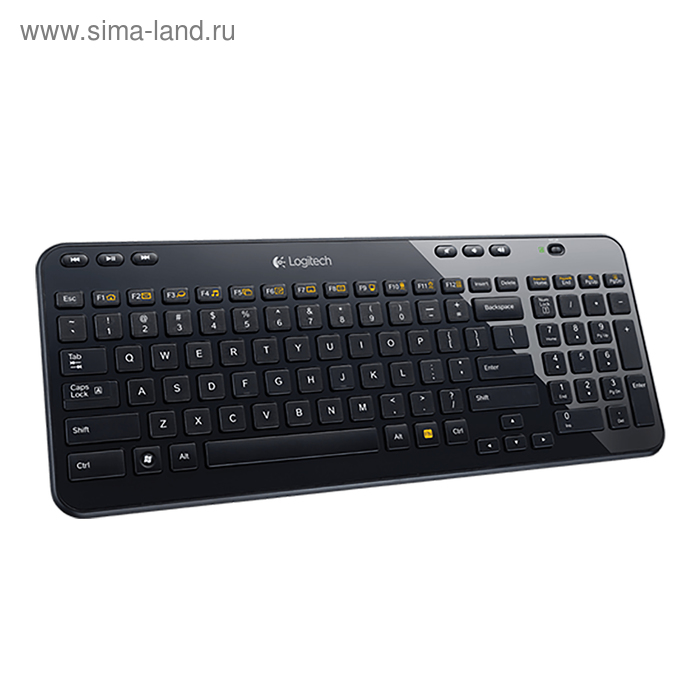 Клавиатура Logitech K360, беспроводная, мембранная, 110 клавиш, USB, чёрная - Фото 1