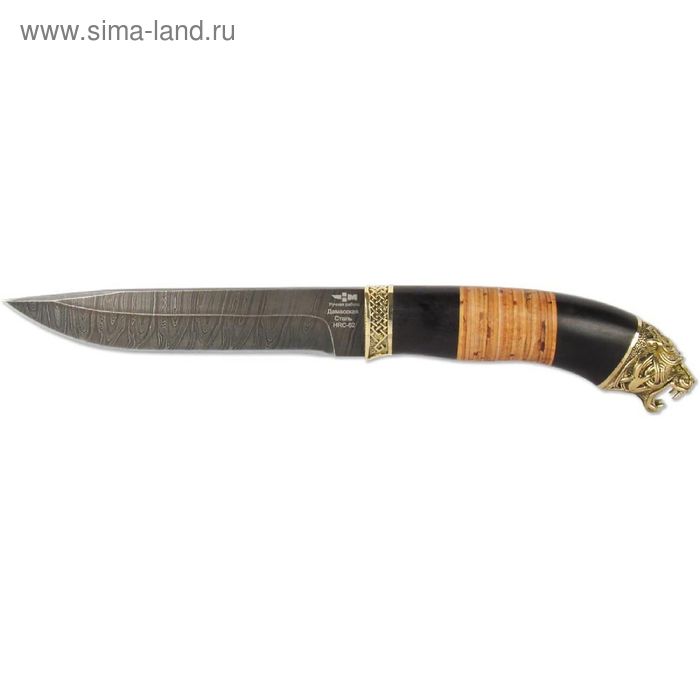 Нож нескладной "Капрал" (3220)д, рукоять-венге/береста, дамасская сталь - Фото 1