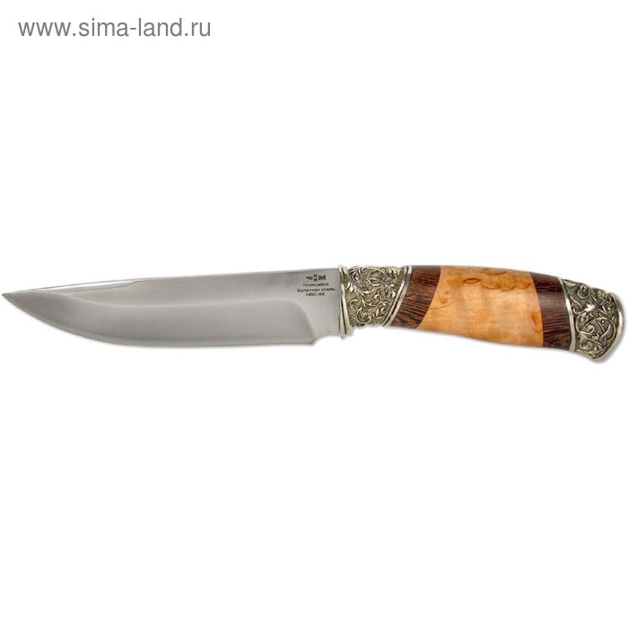 Нож нескладной "Варан" (9335)б, рукоять-венге/карельская береза, булатная сталь - Фото 1