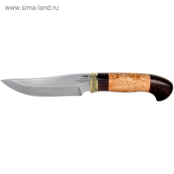 Нож нескладной "Гусар" (5219)б, рукоять-венге/карельская береза, булатная сталь - Фото 1