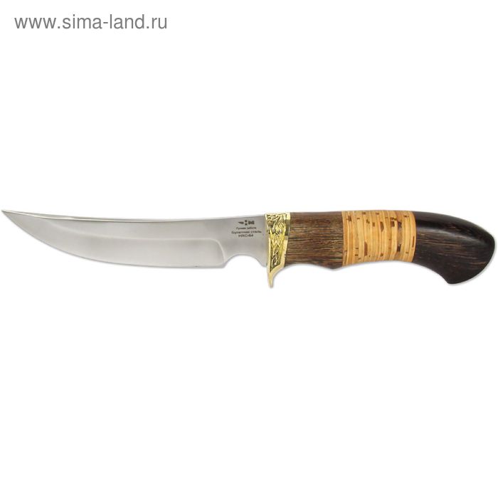 Нож нескладной "Рыбацкий" (6127)б, рукоять-венге/ береста, булатная сталь - Фото 1