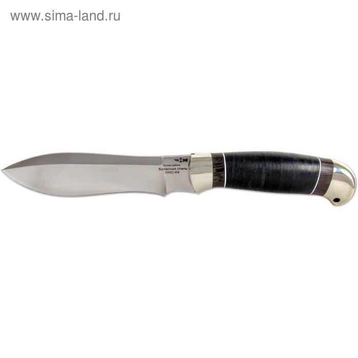 Нож нескладной "Сапер" (7783)б, рукоять-кожа/венге, булатная сталь - Фото 1