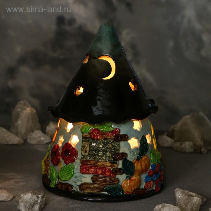 Соляная лампа "Дом гнома", керамическое основание, 25 см, микс - Фото 1