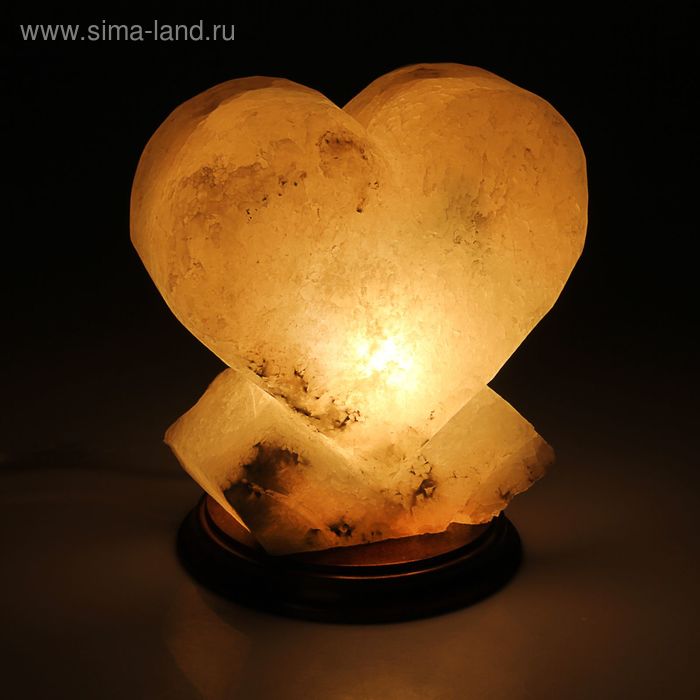 Соляная лампа "Сердце большое", цельный кристалл, 23,5 х 18 х 23,5 см, 5-6 кг - Фото 1