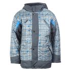 Куртка для мальчиков зимняя, рост 128 см, цвет серый+голубой 17-431 - Фото 1